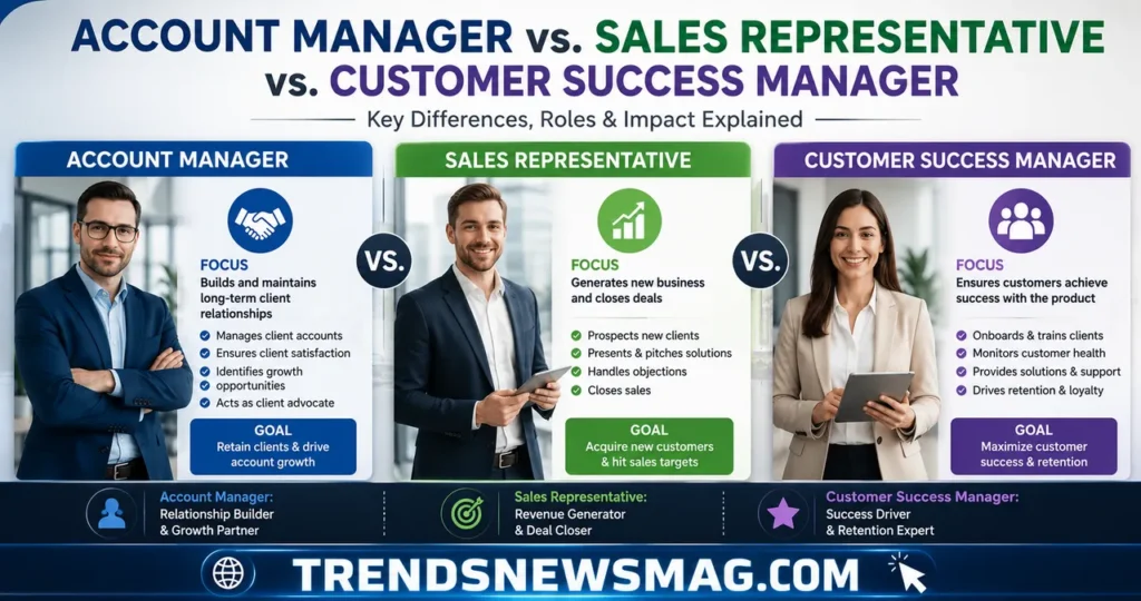 Account Manager vs. Sales Representative vs. Customer Success Manager