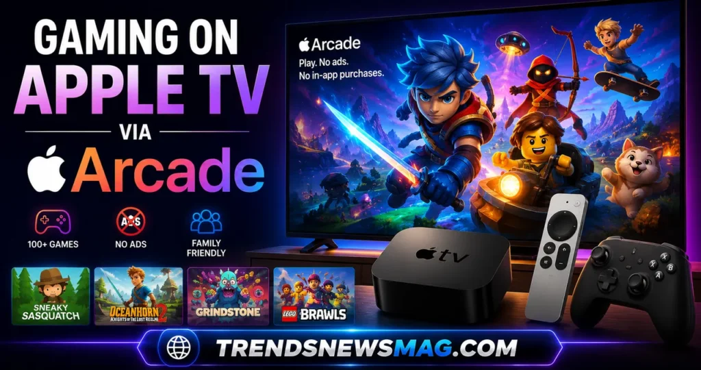 Gaming on Apple TV via Apple Arcade