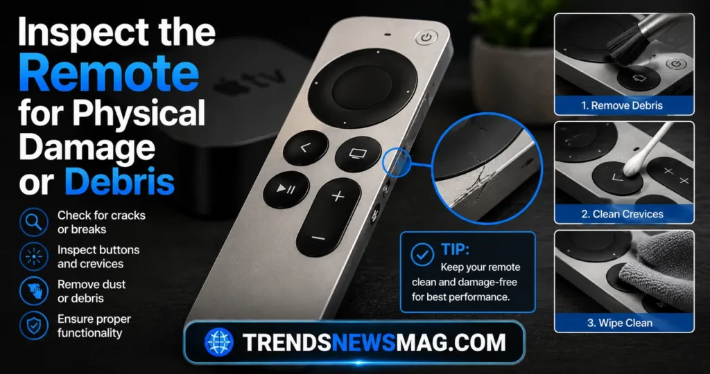 Inspect the Remote for Physical Damage or Debris